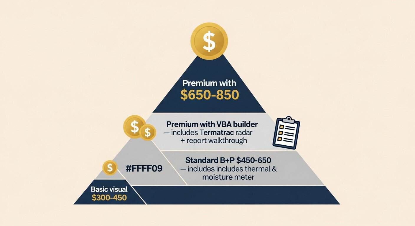 Cost pyramid for tree removal services showing basic, standard, premium, and advanced options.