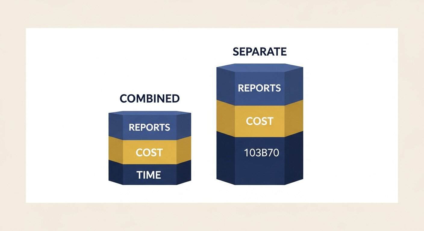Time and cost stacks for combined versus separate inspections