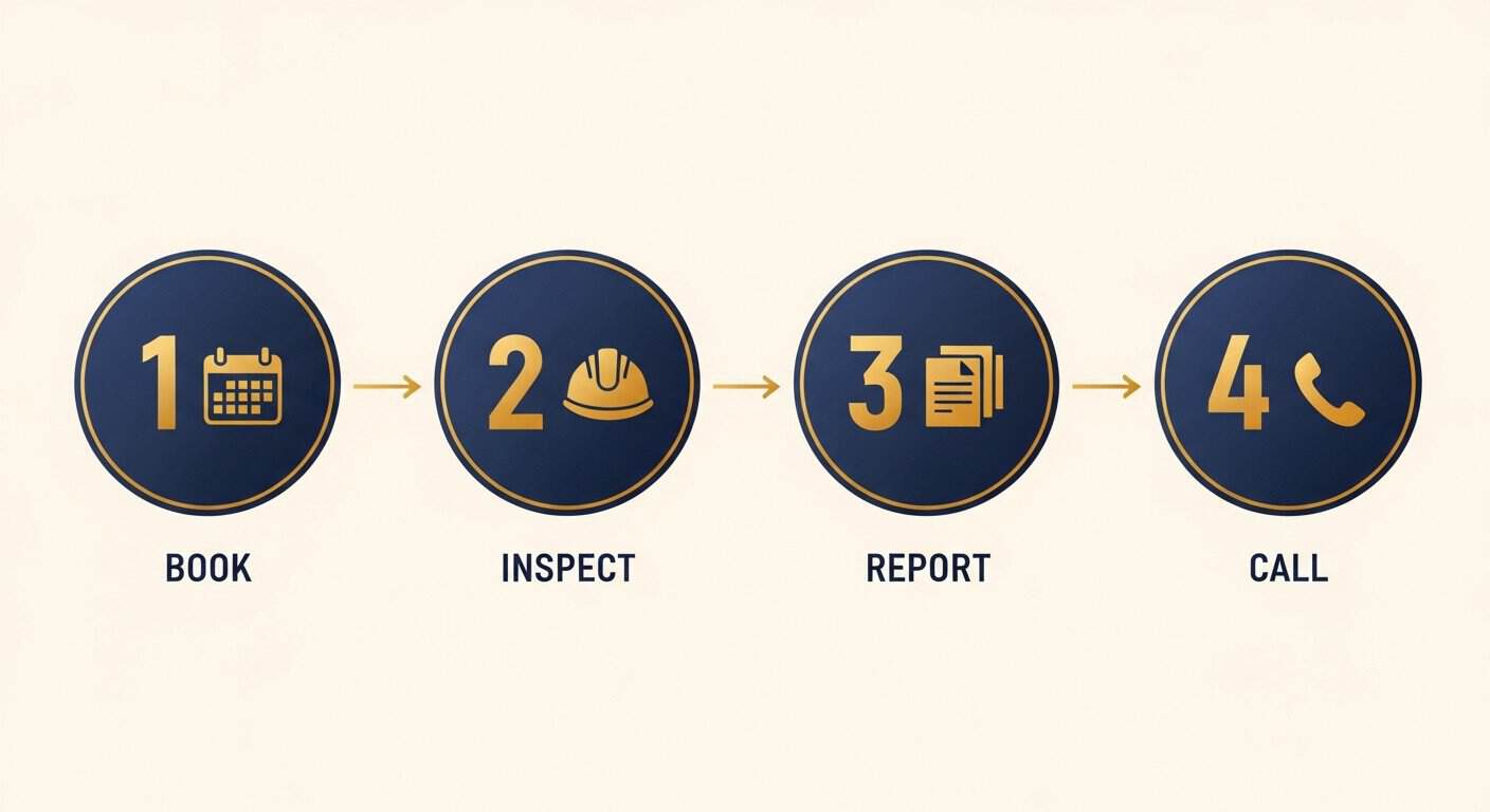 How an inspection day works in Plumpton — book to report