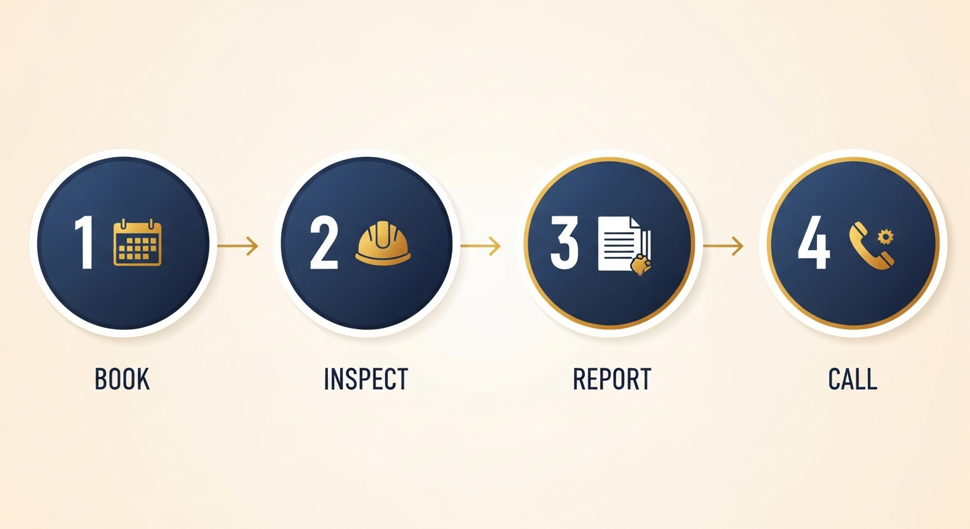 How an inspection day works in Truganina — book to report