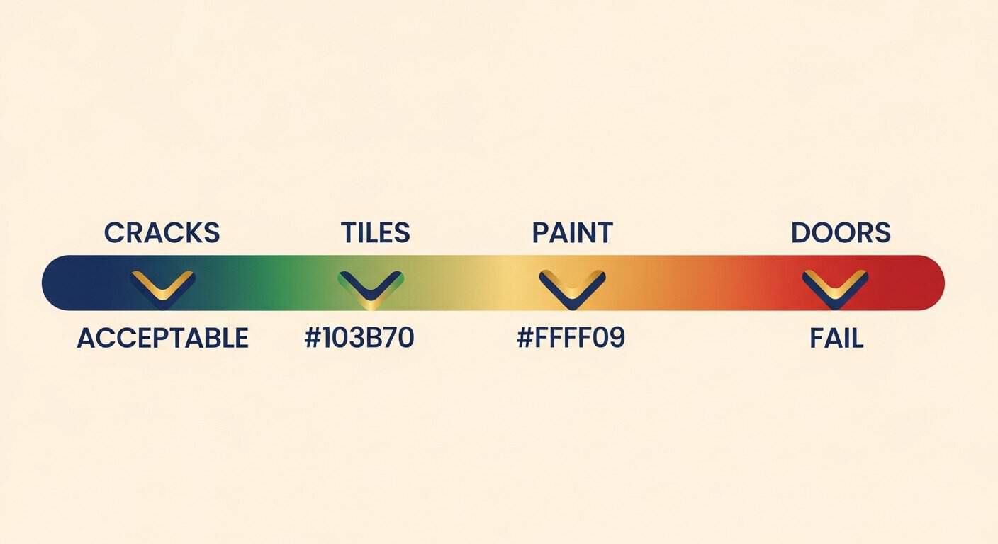 Tolerance bar — where common defects sit versus the Standard