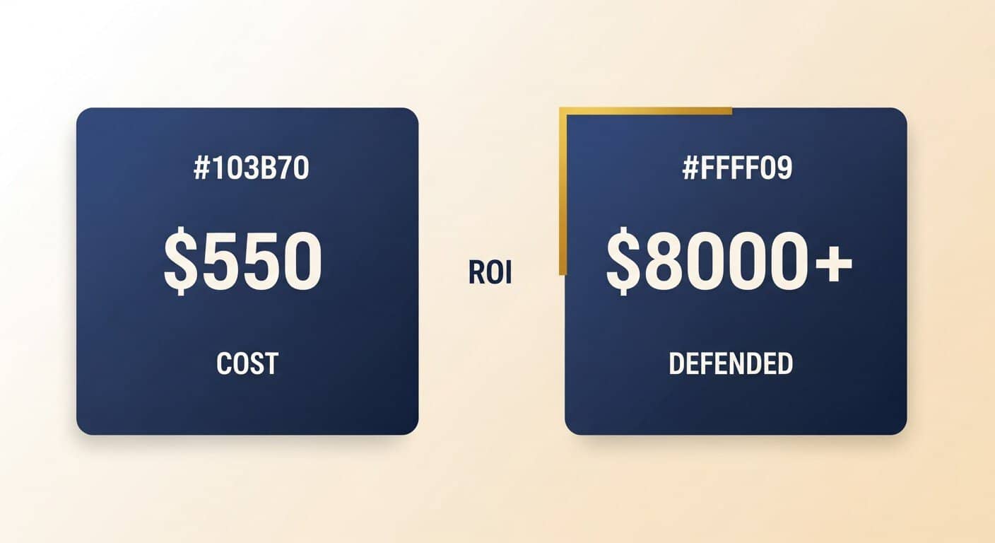 ROI table — cost of pre-sale inspection versus sale-price defence
