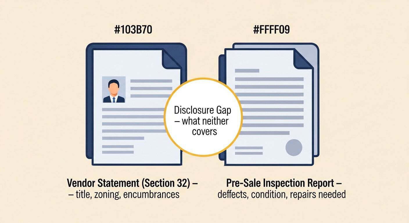 Vendor disclosure statement versus pre-sale building inspection — what each covers and where the gaps are