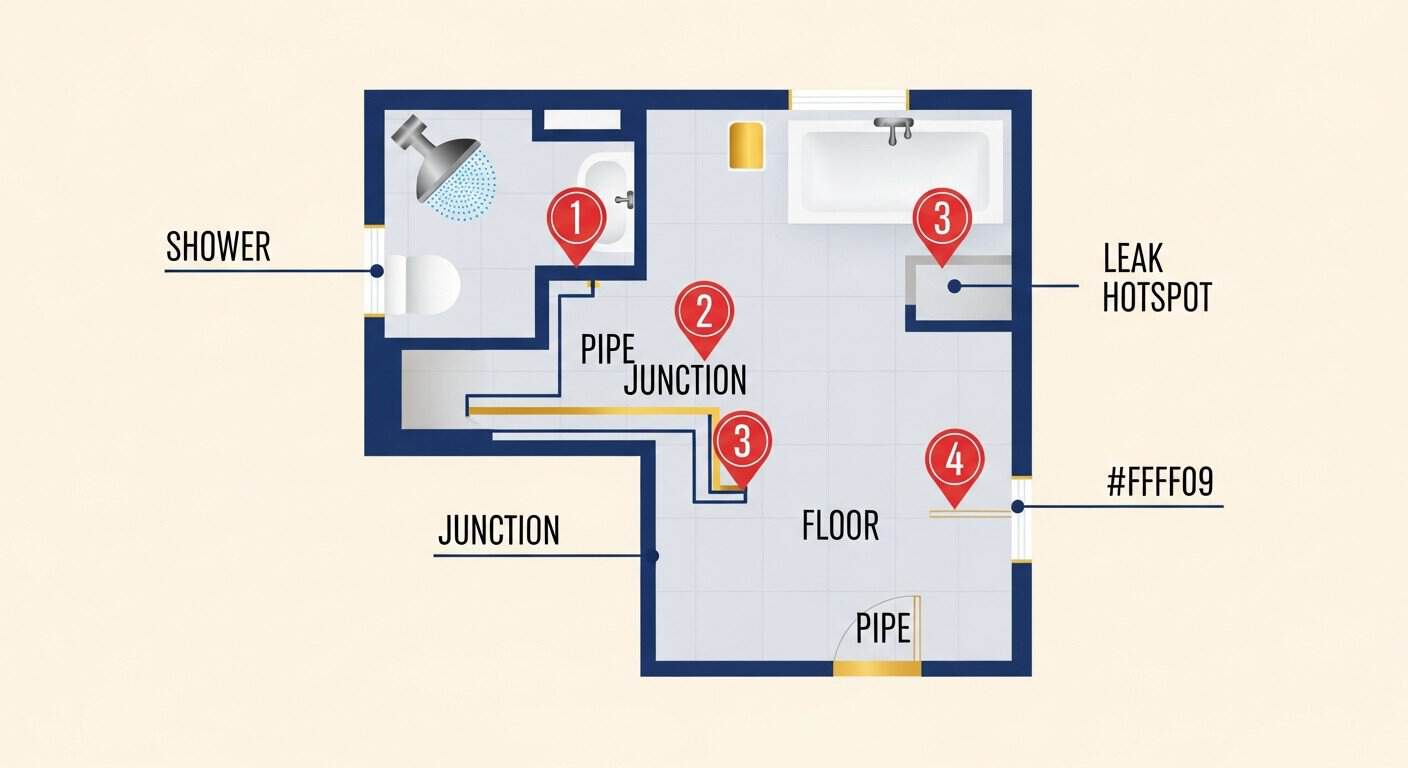 Wet-area leak frequency by failure point