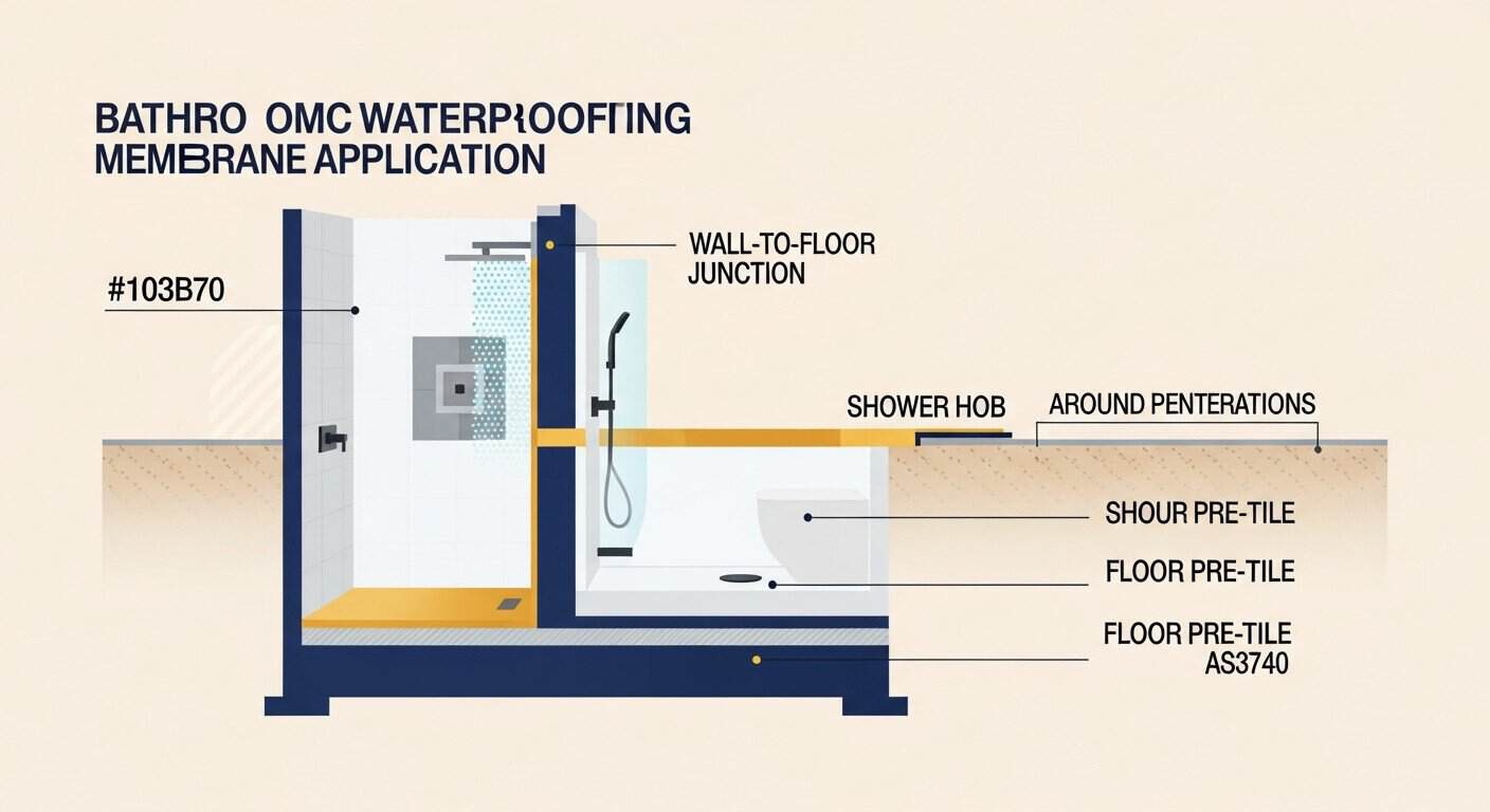 Waterproofing and fixing stage inspection — bathroom and wet-area checks